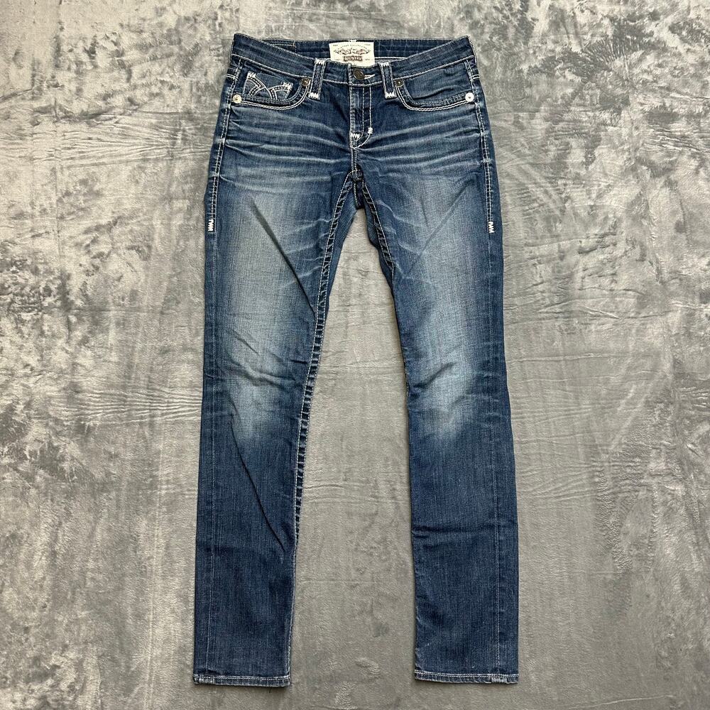 Vintage Big Star Straight Jeans Women's Size 27 Blue Denim‎ *stain in picture*